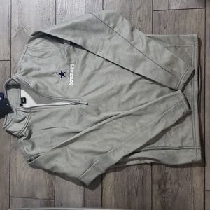 dunbrooke Men's Navy Dallas Cowboys All-Star Tech Quarter-Zip Top Sz S Gray